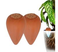 Relaxdays, conos de arcilla para riego, set de 2 x 350 ml, con tapa, para plantas de interior y jardineras, terracota