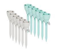Relaxdays Conos de Riego, Set de 12, Dispensador de Agua para Botellas, Goteo con Válvula, Gris/Menta, 18 x 6 x 5 cm