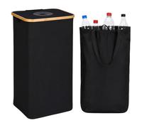 Relaxdays contenedor botellas retornables 100 l, 75×40×33 cm, negro