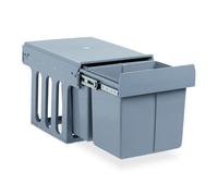 Relaxdays Contenedor empotrable de reciclaje gris