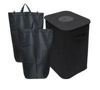 Relaxdays Contenedor para Botellas 100 l, 2 Bolsas, fácil de Limpiar, Reciclaje, Negro 70 x 43 x 33 cm