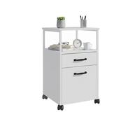 Relaxdays Contenedor rodante con 2 cajones blanco