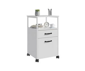 Relaxdays Contenedor rodante con 2 cajones blanco