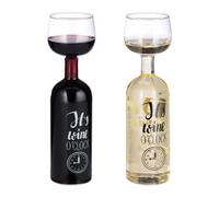 Relaxdays Copabotella Vino XL, Copa Gigante Graciosa, Botella XL Broma, Regalo Amantes del Vino, 750 ml, Transparente