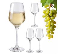 Relaxdays Copas para vino tinto, set de 4, 360 ml, aptas para lavavajillas, diseño clásico, con tallo, transparentes