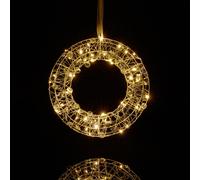 Relaxdays Corona LED colgante para ventana 25 cm plata