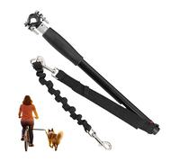 Relaxdays Correa Bicicleta Perros, Enganche Bici Mascotas, Paseador Flexible, con Espaciador, Mano Libres, Negro, 75% Acero 25% plástico, 1 Unidad