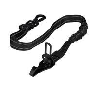 Relaxdays Correa Perro Coche, 60-80cm, Cinturón con Amortiguador, Mosquetón Giratorio y Lengüeta, Asiento Trasero, Negro