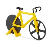 Relaxdays Cortapizzas en forma de bicicleta amarillo,negro