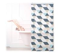 Relaxdays Cortina de Baño Enrollable Estampado de Triángulos, 6 Tamaños, Cortina de Ducha, Estor Ventana, Multicolor