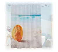 Relaxdays Cortina de ducha 180x200 con estampado beige,naranja,turquesa