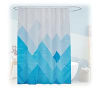 Relaxdays Cortina de ducha 180x200 con estampado blanco,azul,azul claro