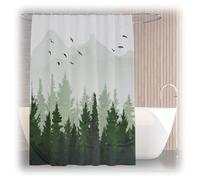 Relaxdays Cortina de ducha 180x200 con estampado crema,negro,gris
