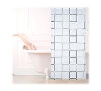 Relaxdays Cortina de ducha enrollable SQUARE blanco,gris