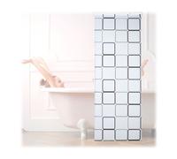 Relaxdays Cortina de ducha enrollable SQUARE blanco,gris