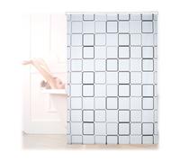 Relaxdays Cortina de ducha enrollable SQUARE blanco,gris