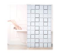Relaxdays Cortina de ducha enrollable SQUARE blanco,gris