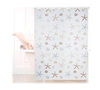 Relaxdays Cortina de Ducha Ocean, Diseño marítimo, Soporte de Techo, Semitransparente, 160x240cm