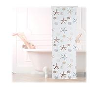 Relaxdays Cortina de Ducha Ocean, Diseño marítimo, Soporte de Techo, Semitransparente, 80x240cm