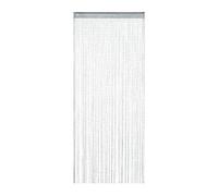 Relaxdays Cortina de Hilos con Purpurina, 90 x 245 cm, se Puede acortar con cordón, para Puertas y Ventanas, Lavable, Color Plateado