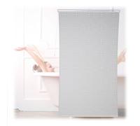 Relaxdays Cortina de Baño Enrollable Estampada, Estor Ducha o Ventana Semitransparente, 140x240cm, Blanco, Aluminio