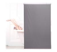 Relaxdays Cortina Enrollable Ducha Cadena, Estor Traslúcido, Repele el Agua, Montaje Techo/Pared, 100x240 cm, Gris