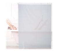 Relaxdays Cortina Enrollable Ducha, Estor con Cadena, Repelente Agua, Instalación Techo o Pared, 120x240 cm, Blanco