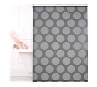 Relaxdays Cortina Enrollable Ducha Lunares, Estor Traslúcido, Repele Agua, Sujeción Techo/Ventana, 120x240 cm, Gris