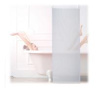 Relaxdays Cortina Enrollable Ducha, Estor con Cadena, Repelente Agua, Instalación Techo o Pared, 60x240 cm, Blanco