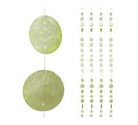 Relaxdays Cortinas con Conchas, Ventana, Puerta & Balcón, Divisorias, Tiras, 180 cm, 4 Uds, Estrella, Verde Claro