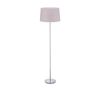 Relaxdays Cromado con Pantalla Textil Ø 40 cm, Luz Pie 148,5 cm Salón, Lámpara Pedestal E27, Rosa Viejo, 60 W, 148,5 x 40 cm (alto x diámetro) aprox