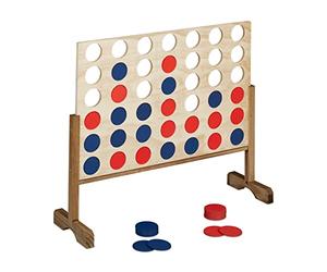 Relaxdays Cuatro en Raya, un Clásico Tamaño XXL, Juguete Aire Libre, para Todas Las Edades, 72 x 82,5 x 26 cm, Natural