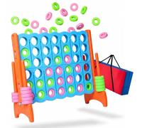Relaxdays Cuatro Ganancias XXL, para Exteriores, niños y Adultos, HBT 110 x 120 x 55 cm, Cuatro en una Fila, Bolsa, Azul Claro/Naranja