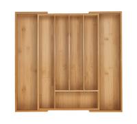 Relaxdays Cubertero ajustable de bambú marrón claro