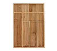 Relaxdays Cubertero bambú cajón 6 compartimentos marrón claro