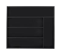 Relaxdays Cubertero Cajón 5 Compartimentos, Organizador Cubiertos Bambú, Bandeja Portacubiertos 5 x 34 x 30 cm, Negro