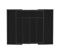 Relaxdays Cubertero cajón extensible bambú negro negro