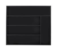 Relaxdays Cubertero Cajón 5 Compartimentos, Organizador Cubiertos Bambú, Bandeja Portacubiertos 5 x 34 x 30 cm, Negro