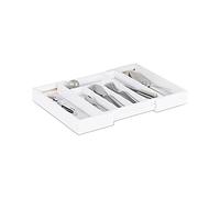 Cubertero bambú blanco, Organizador cubiertos, Bandeja cubiertos, 5x48x33,5 cm