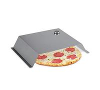 Relaxdays Cubierta Pizza Barbacoa, Campana para Parrilla de Acero Inoxidable con Termómetro, 10 x 55,5 x 40 cm, Plateado