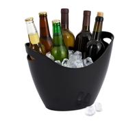 Relaxdays Cubitera 8 L transparente botellas negro