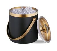 Relaxdays Cubitera con tapa oro,negro