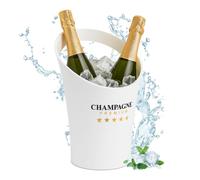 Relaxdays Cubitera para Botellas, Enfriador 2 Bebidas, Champanera, Champán, Cava, Vino, 29,5 x 21,5 x 23,5 cm, Blanco, 100% Plástico