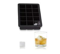 Relaxdays Cubitera Silicona, Molde Cubitos Hielo de 2,5 cm, Hielera, 3 x 15 x 9,5 cm, Negro