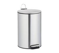 Relaxdays Edelstahl Treteimer 12 Liter Cubo Basura 12 litros, Acero Inoxidable, Mecanismo Automático, Bote Interior Extraíble, Papelera Cocina, Plata, 38 x 25 x 30 cm