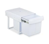 Relaxdays Cubo basura blanco de cocina integrado blanco