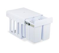Relaxdays Cubo basura blanco de cocina integrado blanco