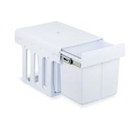 Relaxdays Cubo basura blanco de cocina integrado blanco