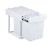 Relaxdays Cubo basura blanco de cocina integrado blanco