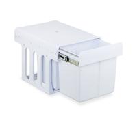 Relaxdays Cubo basura blanco de cocina integrado blanco